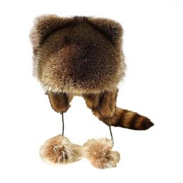 Berets Winter Plush Hat Earflaps Trend Windproof Ski Thermal Earmuffs Trapper For Skiing Motorcycle Skateboard Hiking Keep Warm