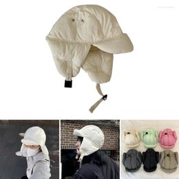 Berets Women Balaclava Trapper Hat Hooded Down Earmuffs For Outdoor DXAA