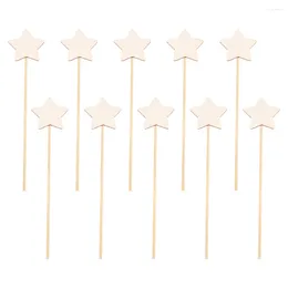Party Decoration Star Wand Wooden Painting Fairy Sticks Magic Stick Shaped Princess Wands Star-shaped Toys Children DIY