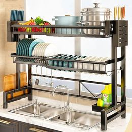 Kitchen Storage Stretchable Rack Bowl And Dish Drain Thickened Household Multifunctional