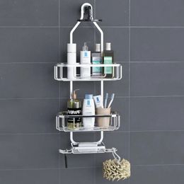 Wall Bathroom Hanging Shower Shelves Mount Basket Shelf Storage Rack Holder WC Shampoo Organiser Accessories 240124