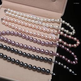 Choker 10mm Shell Pearl Round Beads Vintage For Women Necklaces Jewelry Party Gifts Engagement Wedding Clavicle Chain Necklace