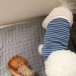 Dog Apparel Stripe Vest Pet Clothes Fashion Cotton Clothing Dogs Super Small Cute Chihuahua Print Spring Summer Blue Boy Mascotas