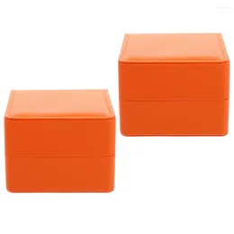 Watch Boxes 2 Pcs Watches Storage Box Organizer Case Holder Bracelet Gift Desktop