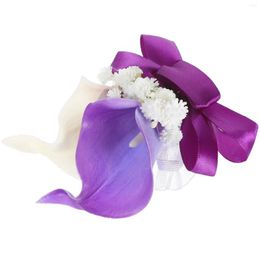 Decorative Flowers Wrist Flower Artificial Wedding Supplies Clothing Accessory Plastic Decoration Simulation Corsage Banquet Creative