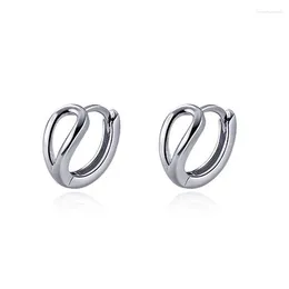 Hoop Earrings Women's Retro Glossy Hollow Water Drop Simple 925 Sterling Silver Geometric Perforated Jewelry Accessories