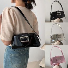 Evening Bags Summer Fashion Vintage Y2k Silver Shoulder Bag For Women Handbags Purse Leather Underarm Mini Saddle