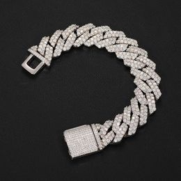 Popular Mens Luxury 8mm 925 Sterling Silver Pass Diamond Tester Vvs Moissanite Iced Out Cuban Link Bracelet