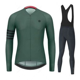 Bicicleta Team Cycling Jersey Set Autumn Long Sleeve Ropa Ciclismo Men Bicycle Clothing Suit MTB Road Bike Maillot 240202