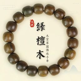 Strand Green Sandalwood Bracelet Bucket Beads 11 12mm Buddha Cultural And Playful Student Board Finger Winding