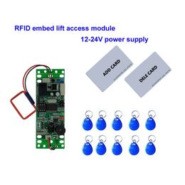 RFID Embed Control ModuleIntercom Access Elevator 924V DC Power 2pcs Mother Card 10pcs Em Key Fob 240123