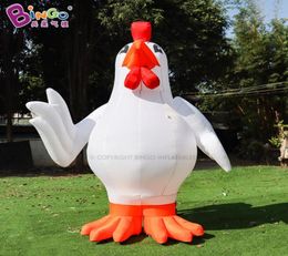 6mH (20ft) Outdoor Giant Inflatable Animal Chicken Cartoon Fowl Model With Air Blower For Event Advertising Party Decoratio