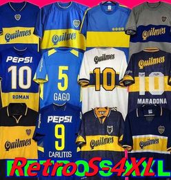 Boca Juniors Retro Soccer Jerseys MARADONA ROMAN 1994 95 96 97 98 99 09 10 Caniggia RIQUELME kit 2000 PALERMO TEVEZ BATISTUTA PALACIO Football Shirts 00 01 02 03 04 05 06