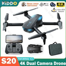 Drones S20 Drone 4K Camera RC Quadcopter 2.4G HD Aerial Photography Folding Wifi FPV Remote Control Aircraft Foldable Gift YQ240211