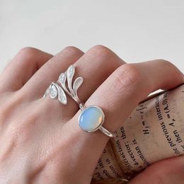 Cluster Rings VENTFILLE 925 Sterling Silver Opal Ring For Women Girl Gift Branch Irregular Versatile Fashion Jewellery Drop