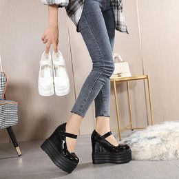 Dress Shoes Japanese Style Platform Mary Janes Heart Strap Block Heel Ladies Footwear Street Sweet Lolita Cosplay