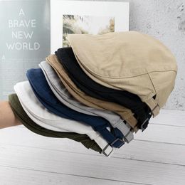 Ball Caps 7 Color Japanese Retro Cottonforward Hats For Men And Women Solid Cotton Baseball Beret British Painter Hat