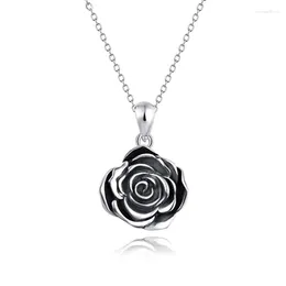 Pendant Necklaces Fashion Black Rose Flower Necklace Choker Charm For Ashes Urn Jewellery Memorial Keep Love