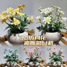 Decorative Flowers Little Daisy Simulated Flower 3D Printing Artificial Decoration Potted Plant Living Room Decorations
