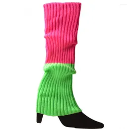 Women Socks Knitted Warm Girls Winter Elegant Ribbed Fall Sports Boots Patchwork Colour