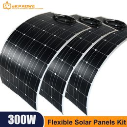 18V 300W Solar Panel Kit Charge for 12V Battery Protable Flexible Cells Charger Camping Car RV Mobile Phone 240131