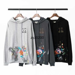 Winter Mens Hoodies Sweatshirts Hoodie Designer Galleryes depts Gary Painted Graffiti Used Letters Printed Loose Casual Fashion Men And Women Hoodies Size S-XXL