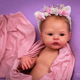 17inch Premie Size Reborn Meadow Doll Kit With Name on Neck Soft Touch Lifelike Fresh Color Baby 43cm 240119