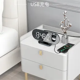 Table Clocks LED Music Alarm Clock Bedside Radio Digital Time Snooze Home Decor Wake Up Smart