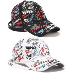 Ball Caps Fashion Cool Unisex Women Men Hats Adjustable Black White Color Printing Graffiti All-matching Baseball Cap For Gorras