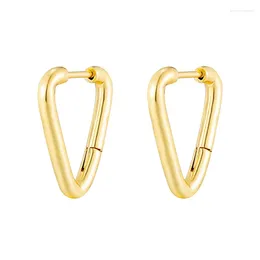 Hoop Earrings Vintage Gold Color Plated Triangle For Women Stainless Steel Hoops Earring Jewelry Gift Wholesale Aretes De Mujer