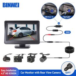 4.3 Inch Car Monitor With Rear View Camera For Vehicle Parking Reversing LCD HD Screen Usb Easy Installation