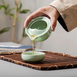 Green Ceramic 3D Carp Gaiwan Tea Set Tea Cup and Saucer Set Chinese Pot Cups and Mugs Teacups Coffeeware Teaware Teeware Teware 240122