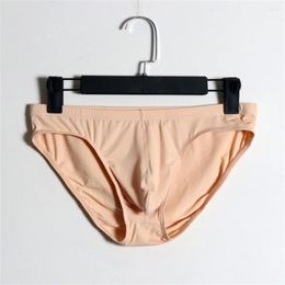 Underpants 2PCS Solid Mens Ice Silk Briefs Underwear Big Size M-4XL Quick Dry Male Seamless Nylon Panties Plus