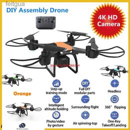 Drones DIY Assembly WIFI FPV RC Drone with 4K Dual Camera 2.4G Intelligent Altitude Hold Remote Control Quadcopter YQ240213