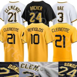 2024 Custom Oneil Cruz Roberto Clemente Barry Bonds Ke'Bryan Hayes McCutchen Reynolds Bednar Suwinski Ji-hwan Bae Henry Davis Marco Gonzales Baseball Jerseys