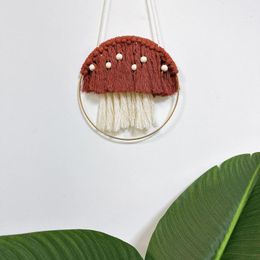 Tapestries Decor Modern Mushroom Tapestry Wall Macrame Hanging Hand Woven Baby Room