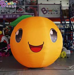 wholesale Factory Outlet 2.1x2x2.3M Advertising Inflatable Orange Balloons Cartoon Fruits Models For Outdoor Party Event Decoration With Air Blower Toys Sports