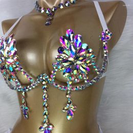 Stage Wear Rave Outfits Festival Clothing Performance Women Handmade Beads Samba Carnival Bra Belly Dance Costume