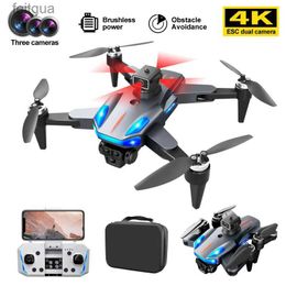 Drones K911 SE Three Camera GPS 5G WiFi FPV with 4K HD ESC 3 Lens 360 Obstacle Avoidance Brushless LED Foldable RC Drone Quadcopter YQ240211