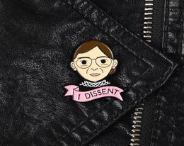 Portrait Enamel Lapel Pin Kindly Mother Brooch I Dissent Badge Accessories Women Face Wearing Glasses Jewelry Gift For Love Your M8977549