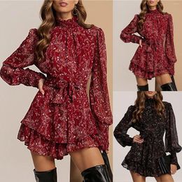 Casual Dresses Fashion Ladies Dress Sexy Floral Leaf Print Slim Women'S Plus Size Tunic Office Lady Elegant Vestidos