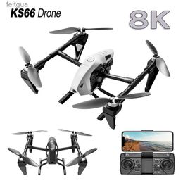 Drones KS66 Mini Drone Professional 8K/6K HD Dual Camera Brushless Obstacle Avoidance Optical Flow Position Aerial Photography Toys YQ240213