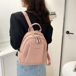 School Bags Backpack Women Fashion Solid PU Leather High Capacity Women's Bolso Mujer Mochila Hombre Sac A Dos For