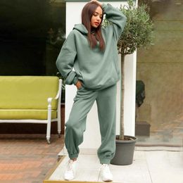 Women's Pants Solid Colour Korean Style Fashion Hooded Sweatshirt And Set 2 Piece Outfit Cocktail Blazers For Women