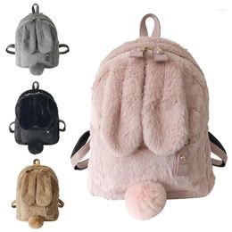 School Bags Plush Ears Backpack Kids Student Bag Cartoon Girl Outdoor Versatile Travel Rucksack