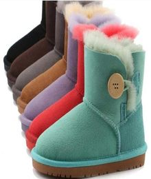 2022 sell AUS U5991 Button kids baby boys girls snow boots Cowskin Sheepskin keep warm boots Birthday Christmas gifts EUR 2239777497