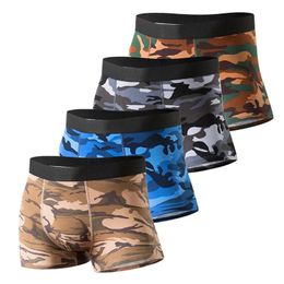 4pcsLot mens boxers Camo Mens boxer briefs Cotton Modal Camouflage Underpants Man Classic sexy underwear for men 240130