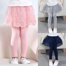 Trousers Girls Leggings Spring Autumn Skirt-Pants Lace Princess Kids Children Pants