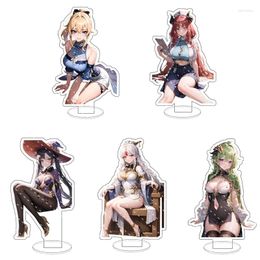 Keychains Anime Genshin Impact Nilou Mona Cospaly Acrylic Action Figure Ningguang Collei Stand Sign Model Desk Decor Fans Collection Gift