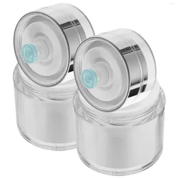 Storage Bottles 2 Pcs Press Cream Jar Portable Lotion Bottle Airless Container Face Plastic With Lid